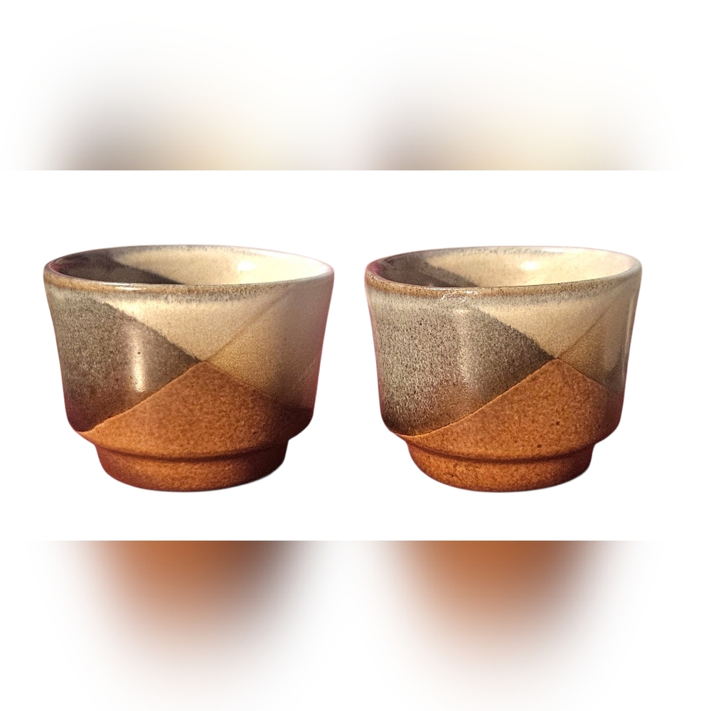 2 Pottery Craft Made in USA Robert Maxwell Wine Cup Glasses